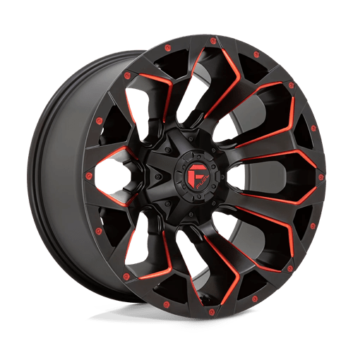 Fuel 1PC D787 ASSAULT MATTE BLACK RED MILLED 17X8.5 6X120 ET +14 CB 66.9