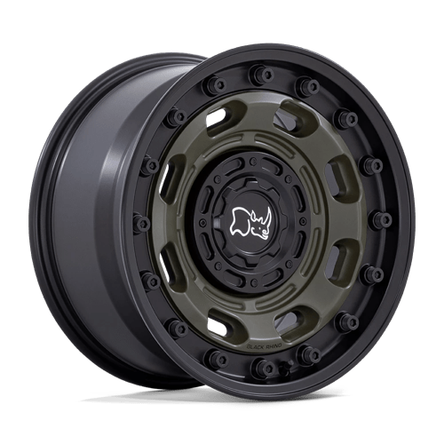 Black Rhino Hard Alloys ATLAS OLIVE DRAB GREEN W/ BLACK LIP 17X8.5 6X135/5.5 ET -10 CB 106.1