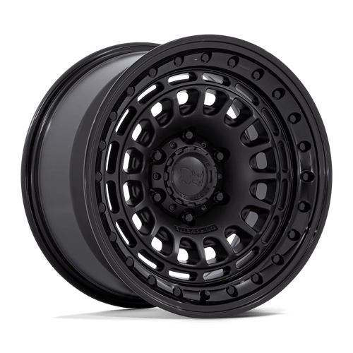 Black Rhino Hard Alloys BR014 SAHARA MATTE BLACK W/ GLOSS BLACK LIP 17X9 5X5.0 ET -12 CB 71.5