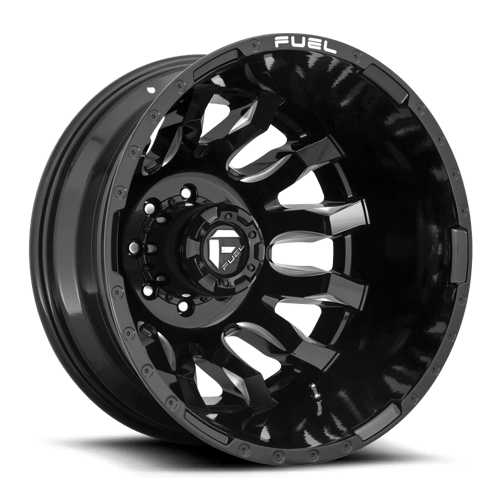 Fuel 1PC D673 BLITZ GLOSS BLACK MILLED 20X8.25 8X210 ET -221 CB 154.3