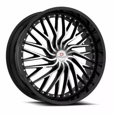 CLV-43 22×9.5 5×115 5×120 +15 Cb 74.1 Gloss Black & Machined