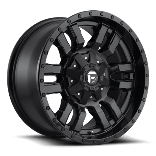 Fuel 1PC D596 SLEDGE MATTE BLACK GLOSS BLACK LIP 22X10 6X135/5.5 ET -18 CB 106.1