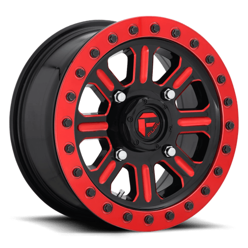 Fuel UTV D911 HARDLINE UTV BEADLOCK GLOSS BLACK W/ RED TINT 15X10 4X137 ET +25 CB 110.1