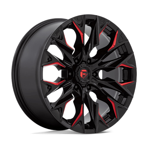 Fuel 1PC D823 FLAME GLOSS BLACK MILLED W/ CANDY RED 20X9 6X5.5 ET +20 CB 106.1