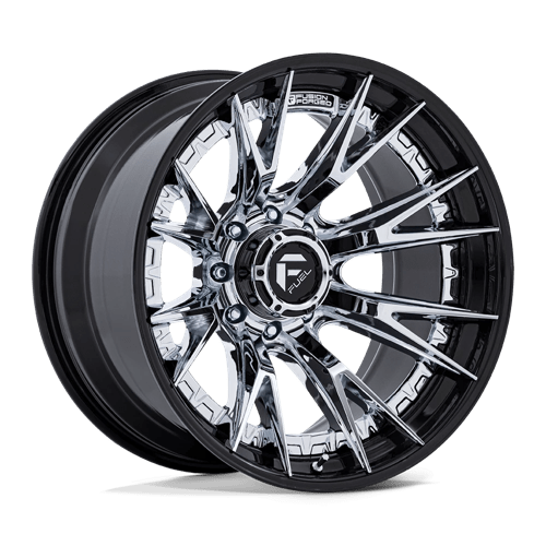 Fuel 1PC FC402 CATALYST CHROME W/ GLOSS BLACK LIP 22X12 8X170 ET -44 CB 125.1