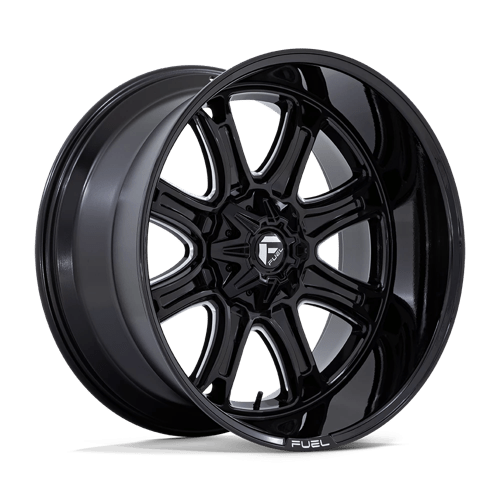 Fuel 1PC DARKSTAR GLOSS BLACK MILLED 22X9 8X170 ET +1 CB 125.1