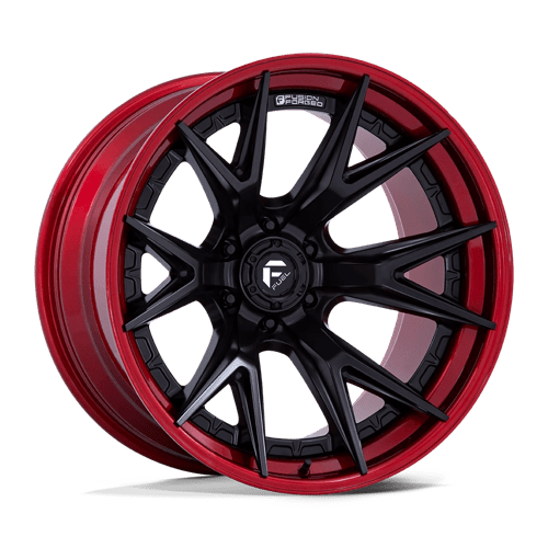 Fuel 1PC FC402 CATALYST MATTE BLACK W/ CANDY RED LIP 22X10 6X135 ET -18 CB 87.1