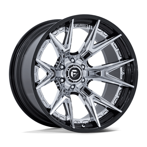 Fuel 1PC FC402 CATALYST CHROME W/ GLOSS BLACK LIP 22X10 6X5.5 ET -18 CB 106.1