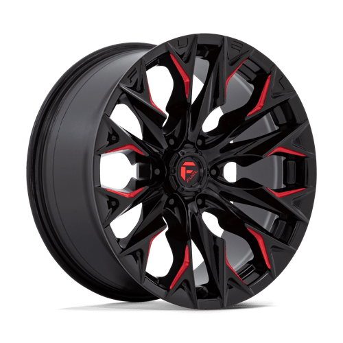 Fuel 1PC D823 FLAME GLOSS BLACK MILLED W/ CANDY RED 20X9 6X135 ET +1 CB 87.1