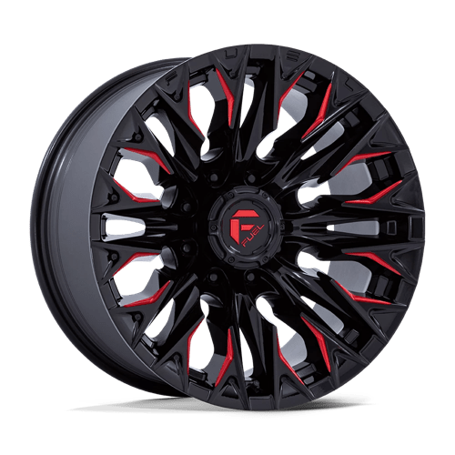 Fuel 1PC D823 FLAME GLOSS BLACK MILLED W/ CANDY RED 20X9 8X170 ET +1 CB 125.1