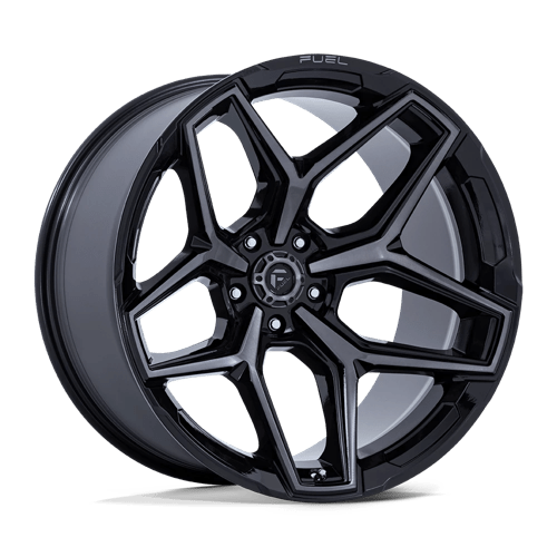 Fuel 1PC FLUX GLOSS BLACK BRUSHED FACE W/ GRAY TINT 17X9 5X5.0 ET -12 CB 71.5