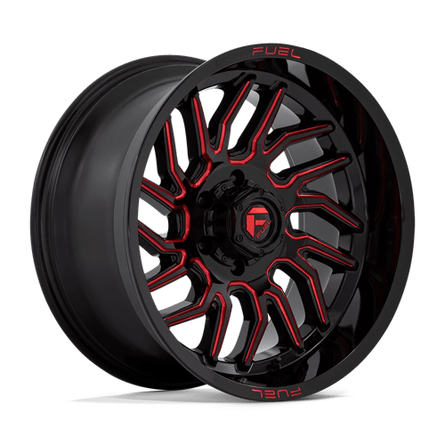 Fuel 1PC D808 HURRICANE GLOSS BLACK MILLED W/ RED TINT 20X10 6X135 ET -18 CB 87.1