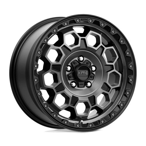 KMC KM545 TREK SATIN BLACK W/ GRAY TINT 17X9 5X5.0 ET -12 CB 71.5