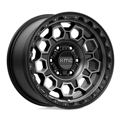 KMC KM545 TREK SATIN BLACK W/ GRAY TINT 17X9 6X5.5 ET +0 CB 106.1