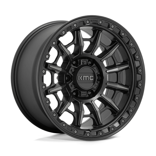 KMC KM547 CARNAGE SATIN BLACK W/ GRAY TINT 17X9 6X5.5 ET -12 CB 106.1