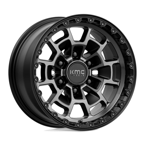 KMC KM718 SUMMIT SATIN BLACK W/ GRAY TINT 16X8 6X5.5 ET +0 CB 106.1