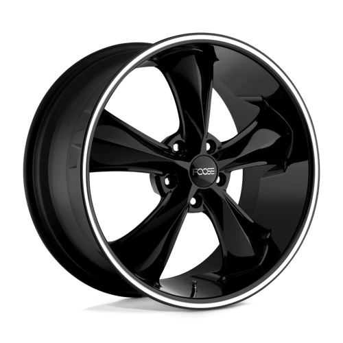 Foose 1PC F104 LEGEND GLOSS BLACK MILLED 17X7 5X4.5 ET +1 CB 72.56