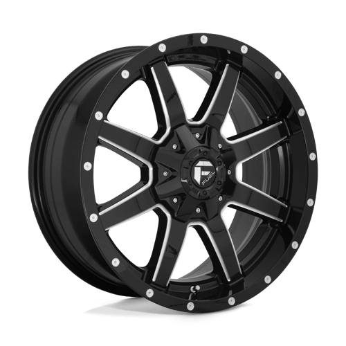 Fuel 1PC D610 MAVERICK GLOSS BLACK MILLED 22X10 8X170 ET -24 CB 125.1
