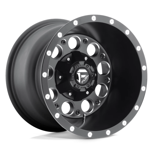 Fuel 1PC D525 REVOLVER MATTE BLACK MILLED 15X10 6X5.5 ET -43 CB 108