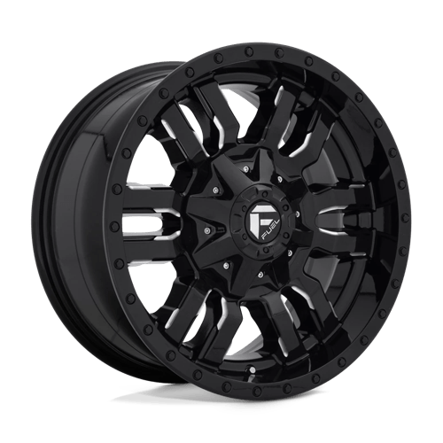 Fuel 1PC D595 SLEDGE GLOSS BLACK MILLED 18X9 8X6.5 ET +20 CB 125.1
