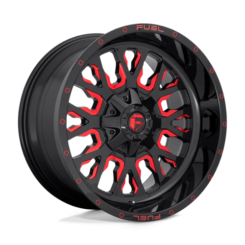 Fuel 1PC D612 STROKE GLOSS BLACK W/ RED TINT 17X9 5X4.5/5.0 ET -12 CB 78.1