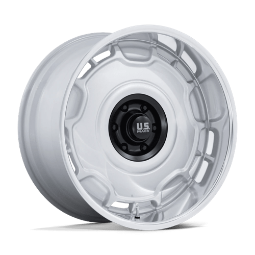 US Mag 1PC UC146 ARLINGTON SILVER MATTE BLACK CENTER W/ DIAMOND CUT LIP 20X8.5 6X5.5 ET +1 CB 106.1