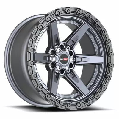 VRT-602 ARGON 20×9.0 6×135 6×139.7 0 Cb 106.1 Matte Titanium With Black Bead Ring