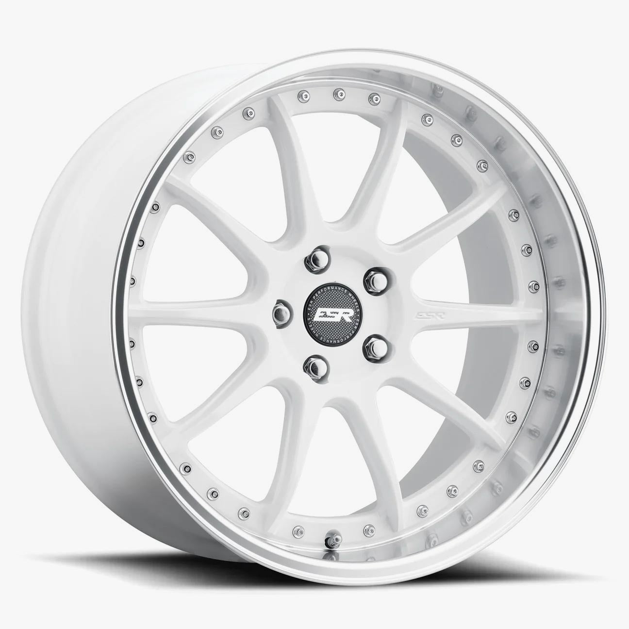 18X8.5 5X112 (Custom Drill) +35 72.6 GLOSS WHITE MACHINE LIP