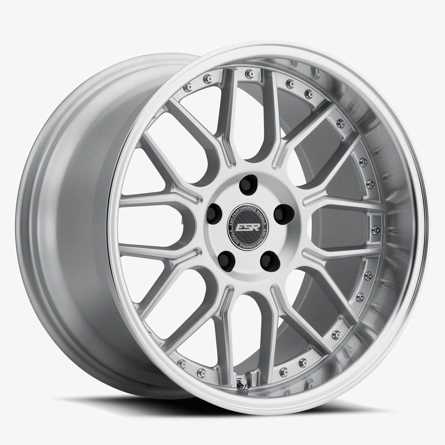 18X8.5 5X115 (Custom Drill) +35 72.56 HYPER SILVER MACHINE LIP CS18