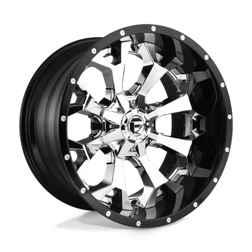 Fuel 2PC D246 ASSAULT CHROME W/ GLOSS BLACK LIP 20X12 6X135/5.5 ET -43 CB 106.1