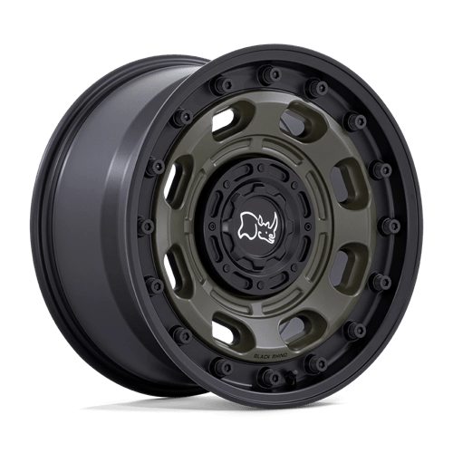 Black Rhino Hard Alloys ATLAS OLIVE DRAB GREEN W/ BLACK LIP 20X10 6X135/5.5 ET -18 CB 106.1