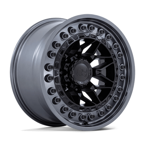 Black Rhino Hard Alloys ALPHA MATTE BLACK W/ GUNMETAL LIP 18X9 8X6.5 ET +0 CB 125.1