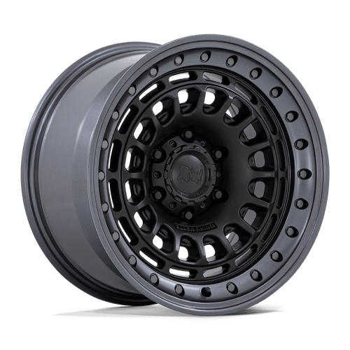 Black Rhino Hard Alloys BR014 SAHARA MATTE BLACK W/ GUNMETAL LIP 17X9 6X5.5 ET -12 CB 106.1
