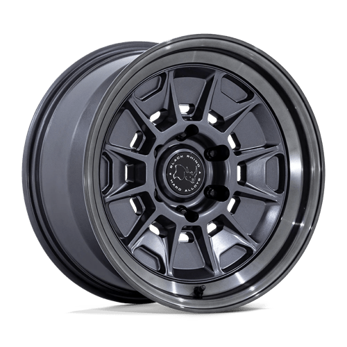 Black Rhino Hard Alloys BR021 MONDO MATTE GUNMETAL W/ GLOSS GRAY LIP 17X8.5 6X5.5 ET +20 CB 106.1