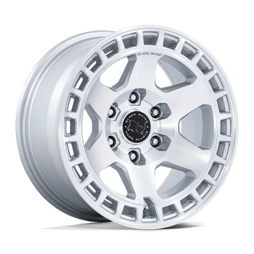 Black Rhino Hard Alloys BR022 BAHARI GLOSS SILVER W/ MACHINED FACE 17X8.5 6X5.5 ET -10 CB 106.1