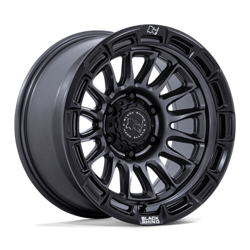 Black Rhino Hard Alloys BR025 RIVAL MATTE GUNMETAL W/ MATTE BLACK LIP 17X8.5 6X5.5 ET +25 CB 106.1