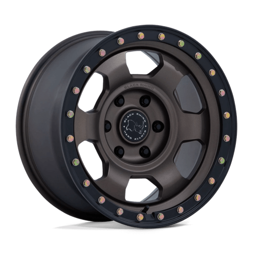 Black Rhino Hard Alloys BR029 TROOPER BURNT BRONZE W/ MATTE BLACK LIP 17X8.5 6X5.5 ET +25 CB 106.1
