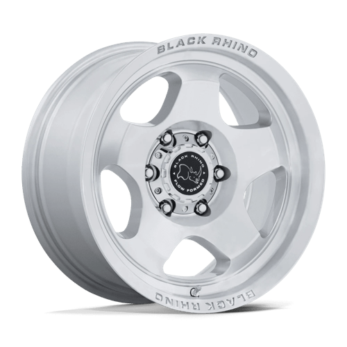 Black Rhino Hard Alloys BR031 SOL GLOSS SILVER W/ MACHINED FACE 17X8 5X4.5 ET +20 CB 72.56