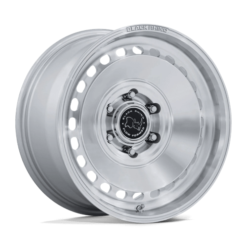 Black Rhino Hard Alloys BR036 BASIN GLOSS SILVER W/ MACHINED FACE 17X8.5 5X5.0 ET +0 CB 71.5