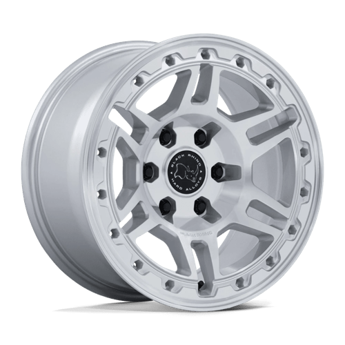 Black Rhino Hard Alloys BR039 VANGUARD GLOSS SILVER W/ MACHINED FACE 17X8.5 6X130 ET +25 CB 84.1