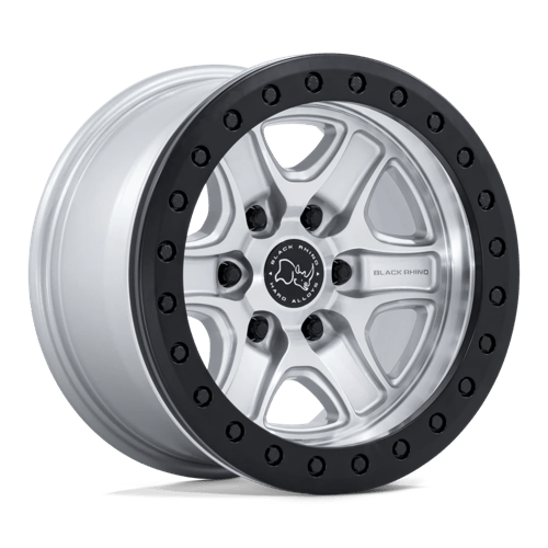 Black Rhino Hard Alloys BR200 ECHO TRAIL LOCK BEADLOCK HYPER SILVER W/ MACHINED FACE 18X9 6X5.5 ET +12 CB 106.1