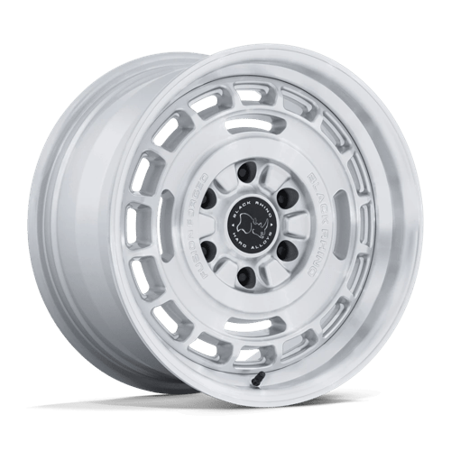 Black Rhino Hard Alloys BR600 VAGABOND GLOSS SILVER W/ MACHINED FACE 17X8.5 6X5.5 ET +0 CB 106.1
