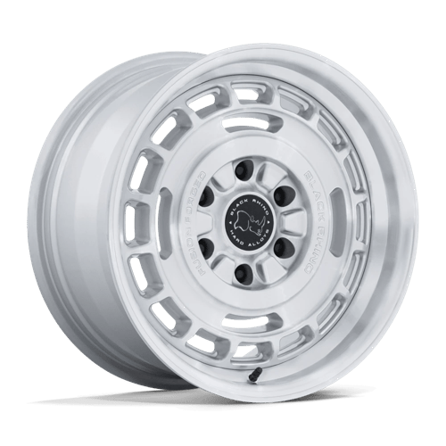 Black Rhino Hard Alloys BR600 VAGABOND GLOSS SILVER W/ MACHINED FACE 17X8 6X130 ET +32 CB 84.1