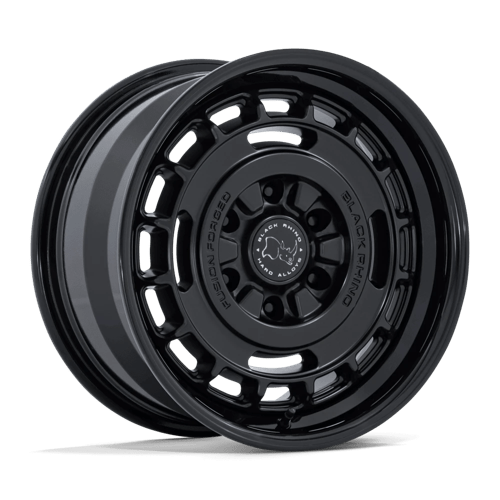 Black Rhino Hard Alloys BR600 VAGABOND MATTE BLACK W/ GLOSS BLACK LIP 17X8.5 6X5.5 ET +25 CB 106.1