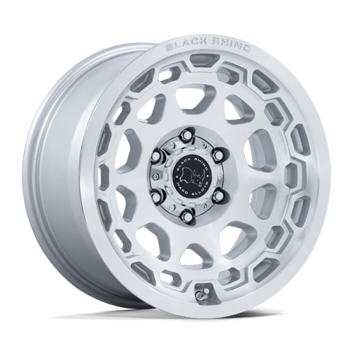 Black Rhino Hard Alloys BR026 CONGO GLOSS SILVER W/ MACHINED FACE 17X8.5 6X5.5 ET +25 CB 106.1