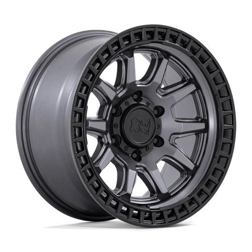 Black Rhino Hard Alloys CALICO MATTE GUNMETAL W/ MATTE BLACK LIP 17X8.5 5X5.0 ET -10 CB 71.5