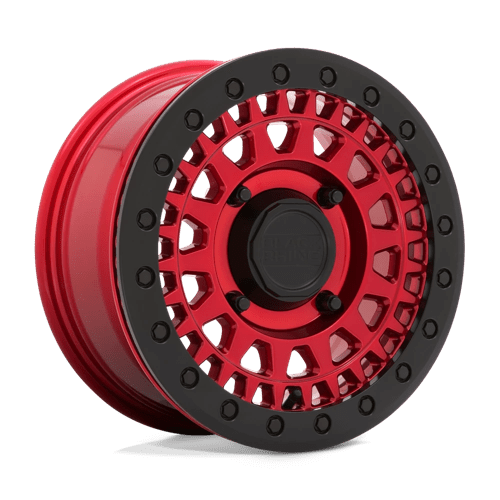Black Rhino Hard Alloys - UTV PARKER UTV BEADLOCK CANDY RED W/ BLACK BEAD RING 15X7 4X156 ET +51 CB 132
