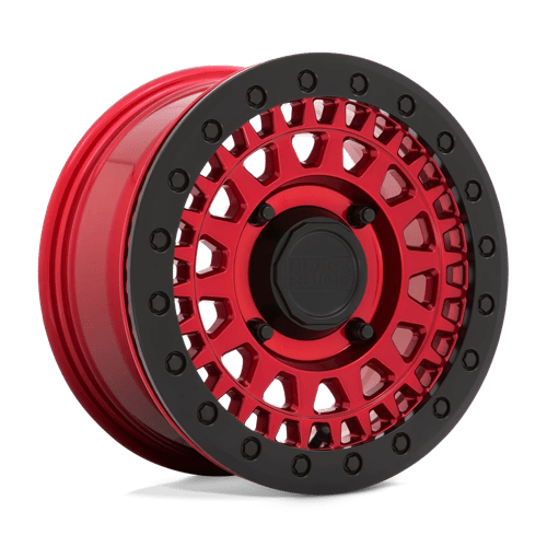 Black Rhino Hard Alloys - UTV PARKER UTV BEADLOCK CANDY RED W/ BLACK BEAD RING 15X7 4X137 ET +36 CB 106.1