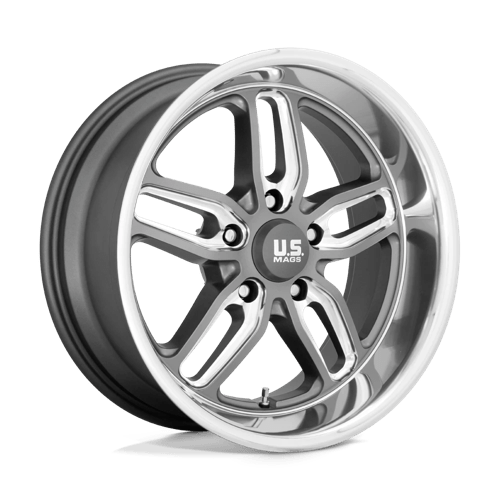 US Mag 1PC U129 CTEN MATTE GUNMETAL MILLED 22X8.5 5X5.0 ET +1 CB 78.1