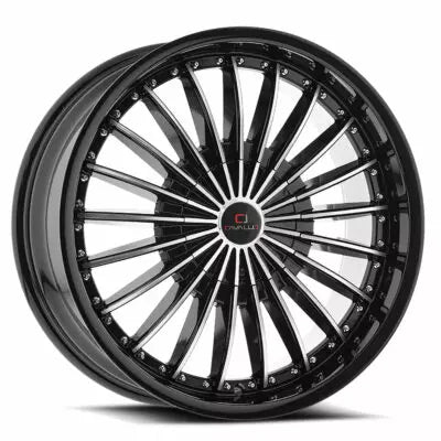 CLV-32 22×8.5 5×112 5×114.3 +38 Cb 74.1 Gloss Black & Machined